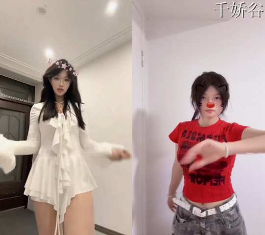 高颜值百合舞姬原野芽美D音风舞蹈新作